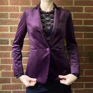 RICH PURPLE VELVET Antonio Melani blazer suit jacket sz 4 very good condition
